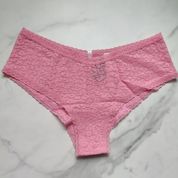 NWT PINK VICTORIA'S SECRET V-CUT FRONT WEAR EVERYWHERE LACE CHEEKSTER PANTY IN D - Picture 2 of 5